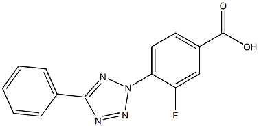 3-fluoro-4-(5-phenyl-2H-1,2,3,4-tetrazol-2-yl)benzoic acid 结构式