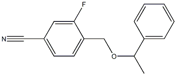 3-fluoro-4-[(1-phenylethoxy)methyl]benzonitrile 结构式