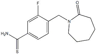 3-fluoro-4-[(2-oxoazepan-1-yl)methyl]benzenecarbothioamide 结构式