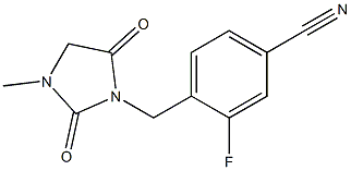 3-fluoro-4-[(3-methyl-2,5-dioxoimidazolidin-1-yl)methyl]benzonitrile 结构式