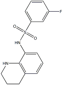 3-fluoro-N-(1,2,3,4-tetrahydroquinolin-8-yl)benzene-1-sulfonamide 结构式