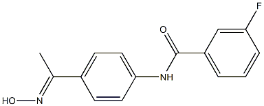 3-fluoro-N-{4-[(1E)-N-hydroxyethanimidoyl]phenyl}benzamide 结构式