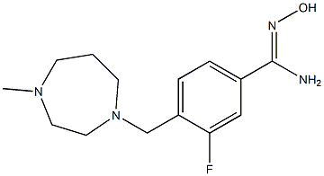 3-fluoro-N'-hydroxy-4-[(4-methyl-1,4-diazepan-1-yl)methyl]benzene-1-carboximidamide 结构式