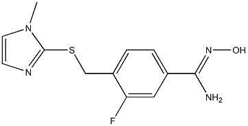 3-fluoro-N'-hydroxy-4-{[(1-methyl-1H-imidazol-2-yl)sulfanyl]methyl}benzene-1-carboximidamide 结构式