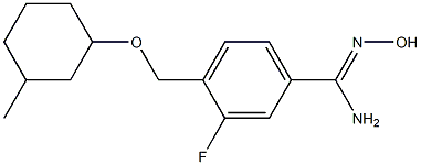3-fluoro-N'-hydroxy-4-{[(3-methylcyclohexyl)oxy]methyl}benzene-1-carboximidamide 结构式