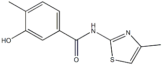 3-hydroxy-4-methyl-N-(4-methyl-1,3-thiazol-2-yl)benzamide 结构式