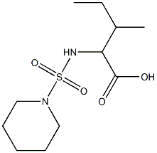 3-methyl-2-[(piperidine-1-sulfonyl)amino]pentanoic acid 结构式