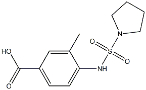 3-methyl-4-[(pyrrolidine-1-sulfonyl)amino]benzoic acid 结构式