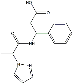 3-phenyl-3-[2-(1H-pyrazol-1-yl)propanamido]propanoic acid 结构式