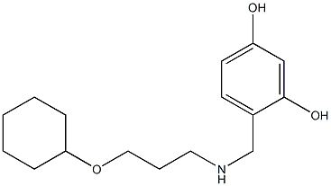 4-({[3-(cyclohexyloxy)propyl]amino}methyl)benzene-1,3-diol 结构式