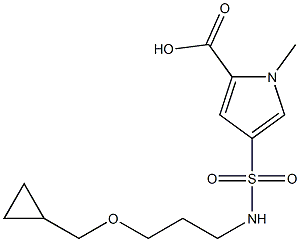 4-({[3-(cyclopropylmethoxy)propyl]amino}sulfonyl)-1-methyl-1H-pyrrole-2-carboxylic acid 结构式