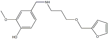 4-({[3-(furan-2-ylmethoxy)propyl]amino}methyl)-2-methoxyphenol 结构式