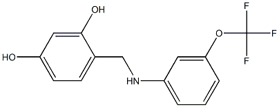 4-({[3-(trifluoromethoxy)phenyl]amino}methyl)benzene-1,3-diol 结构式