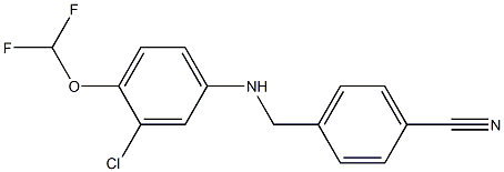 4-({[3-chloro-4-(difluoromethoxy)phenyl]amino}methyl)benzonitrile 结构式