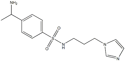 4-(1-aminoethyl)-N-[3-(1H-imidazol-1-yl)propyl]benzene-1-sulfonamide 结构式