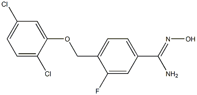 4-(2,5-dichlorophenoxymethyl)-3-fluoro-N'-hydroxybenzene-1-carboximidamide 结构式