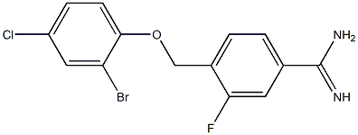 4-(2-bromo-4-chlorophenoxymethyl)-3-fluorobenzene-1-carboximidamide 结构式