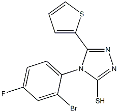 4-(2-bromo-4-fluorophenyl)-5-(thiophen-2-yl)-4H-1,2,4-triazole-3-thiol 结构式