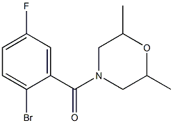 4-(2-bromo-5-fluorobenzoyl)-2,6-dimethylmorpholine 结构式