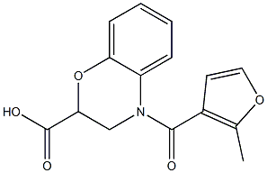 4-(2-methyl-3-furoyl)-3,4-dihydro-2H-1,4-benzoxazine-2-carboxylic acid 结构式