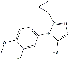 4-(3-chloro-4-methoxyphenyl)-5-cyclopropyl-4H-1,2,4-triazole-3-thiol 结构式