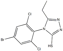 4-(4-bromo-2,6-dichlorophenyl)-5-ethyl-4H-1,2,4-triazole-3-thiol 结构式