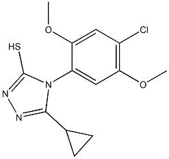 4-(4-chloro-2,5-dimethoxyphenyl)-5-cyclopropyl-4H-1,2,4-triazole-3-thiol 结构式