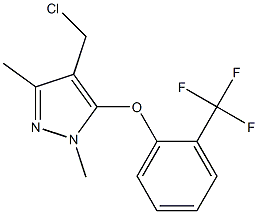 4-(chloromethyl)-1,3-dimethyl-5-[2-(trifluoromethyl)phenoxy]-1H-pyrazole 结构式