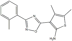 4,5-dimethyl-3-[3-(2-methylphenyl)-1,2,4-oxadiazol-5-yl]thiophen-2-amine 结构式