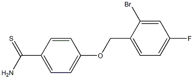 4-[(2-bromo-4-fluorobenzyl)oxy]benzenecarbothioamide 结构式