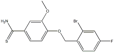 4-[(2-bromo-4-fluorophenyl)methoxy]-3-methoxybenzene-1-carbothioamide 结构式
