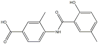 4-[(2-hydroxy-5-methylbenzene)amido]-3-methylbenzoic acid 结构式