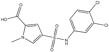 4-[(3,4-dichlorophenyl)sulfamoyl]-1-methyl-1H-pyrrole-2-carboxylic acid 结构式