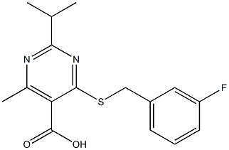 4-[(3-fluorobenzyl)thio]-2-isopropyl-6-methylpyrimidine-5-carboxylic acid 结构式