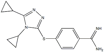 4-[(4,5-dicyclopropyl-4H-1,2,4-triazol-3-yl)sulfanyl]benzene-1-carboximidamide 结构式