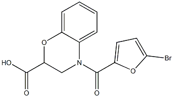 4-[(5-bromofuran-2-yl)carbonyl]-3,4-dihydro-2H-1,4-benzoxazine-2-carboxylic acid 结构式