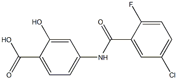 4-[(5-chloro-2-fluorobenzene)amido]-2-hydroxybenzoic acid 结构式