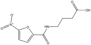 4-[(5-nitrofuran-2-yl)formamido]butanoic acid 结构式