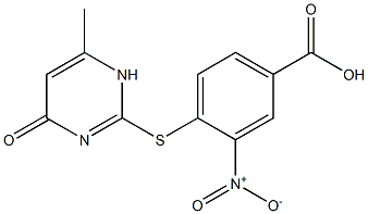 4-[(6-methyl-4-oxo-1,4-dihydropyrimidin-2-yl)sulfanyl]-3-nitrobenzoic acid 结构式