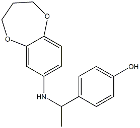 4-[1-(3,4-dihydro-2H-1,5-benzodioxepin-7-ylamino)ethyl]phenol 结构式
