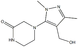 4-[4-(hydroxymethyl)-1,3-dimethyl-1H-pyrazol-5-yl]piperazin-2-one 结构式