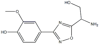 4-[5-(1-amino-2-hydroxyethyl)-1,2,4-oxadiazol-3-yl]-2-methoxyphenol 结构式