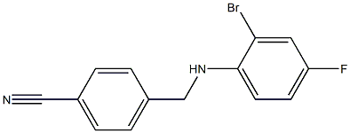 4-{[(2-bromo-4-fluorophenyl)amino]methyl}benzonitrile 结构式