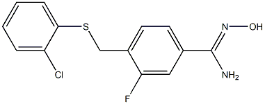4-{[(2-chlorophenyl)sulfanyl]methyl}-3-fluoro-N'-hydroxybenzene-1-carboximidamide 结构式