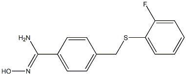 4-{[(2-fluorophenyl)sulfanyl]methyl}-N'-hydroxybenzene-1-carboximidamide 结构式