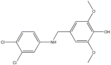 4-{[(3,4-dichlorophenyl)amino]methyl}-2,6-dimethoxyphenol 结构式