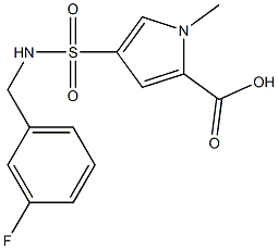 4-{[(3-fluorophenyl)methyl]sulfamoyl}-1-methyl-1H-pyrrole-2-carboxylic acid 结构式