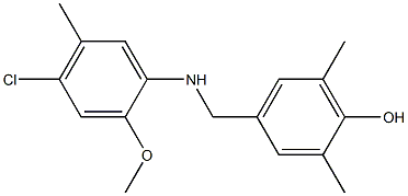 4-{[(4-chloro-2-methoxy-5-methylphenyl)amino]methyl}-2,6-dimethylphenol 结构式