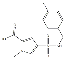 4-{[(4-fluorobenzyl)amino]sulfonyl}-1-methyl-1H-pyrrole-2-carboxylic acid 结构式