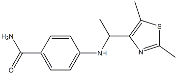 4-{[1-(2,5-dimethyl-1,3-thiazol-4-yl)ethyl]amino}benzamide 结构式